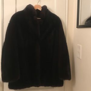 SAGA Black Mink Half Coat